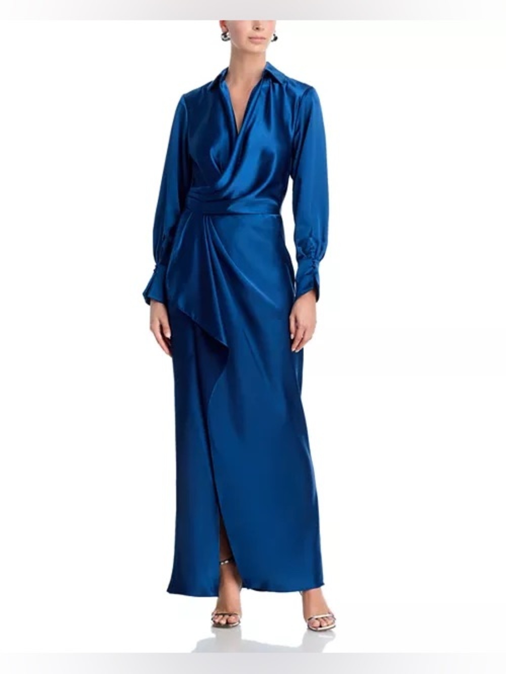 AQUA
Satin Long Sleeve Maxi Gown - Exclusive